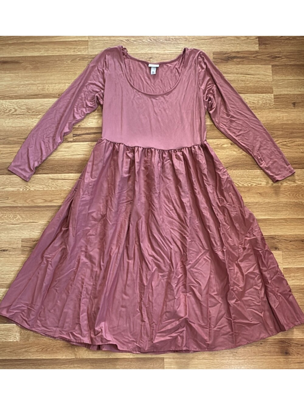 Ava & Viv Work Size XXL Mauve Long Sleeve Midi  Dress New